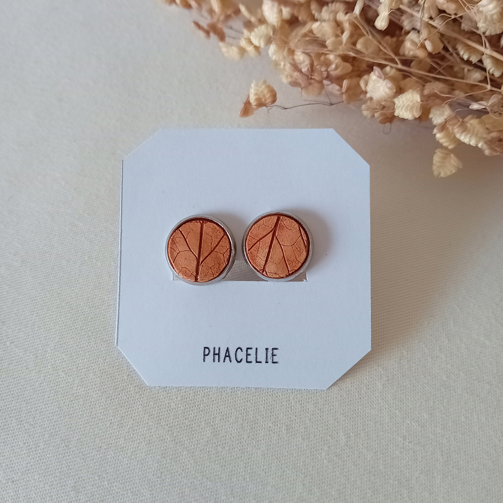 clips d'oreilles à planter modibulle couleur terre de sienne