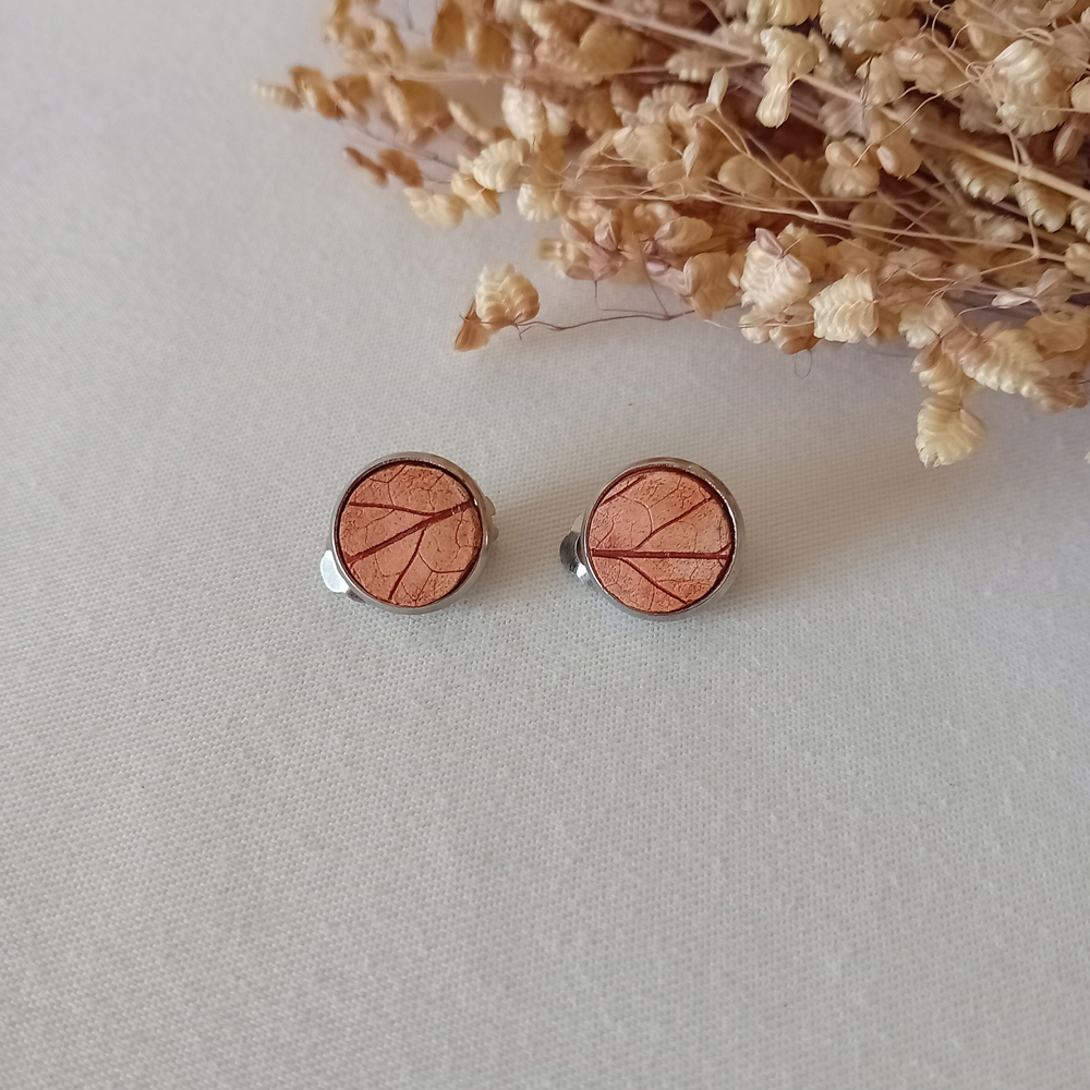clips d'oreilles à planter modibulle couleur terre de sienne