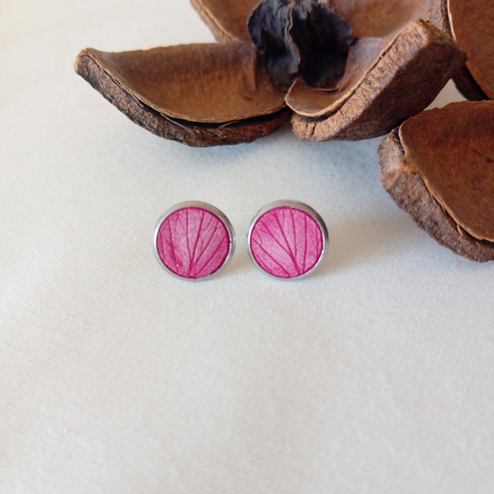 Clous d'oreilles à planter - Ancolie des Jardins - Rose fuchsia