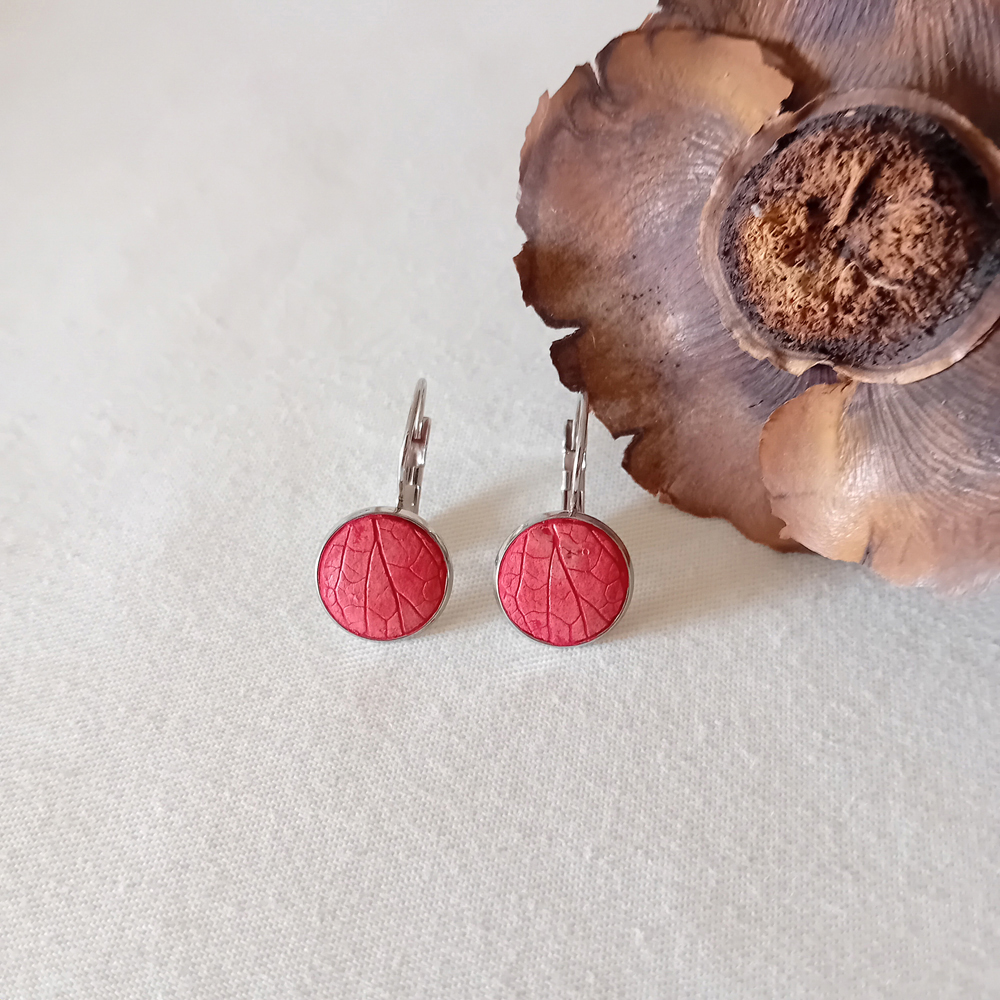 boucles d'oreilles à planter graines de lin rouge de Modibulle