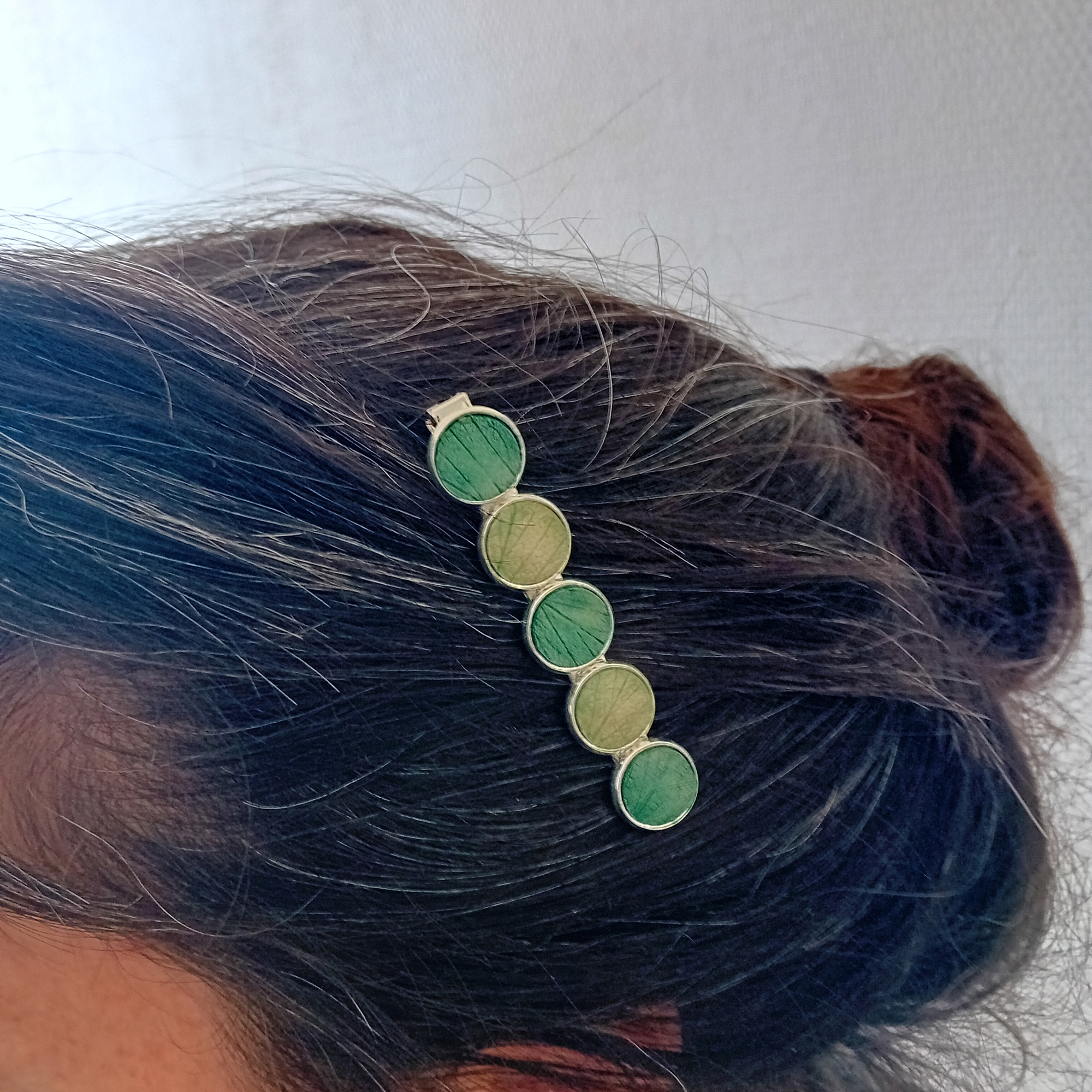 Barrette à planter - pince crocodile - Basilic cannelle - Vert canard – Image 2