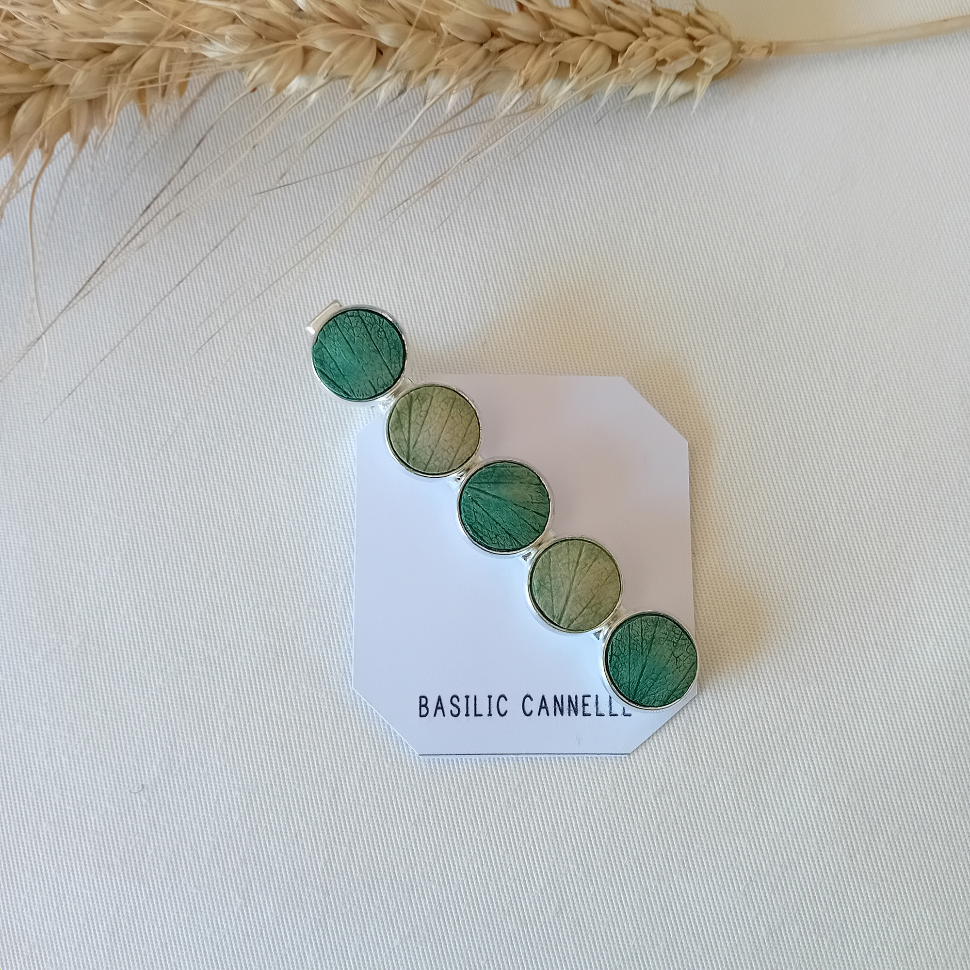 Barrette à planter - pince crocodile - Basilic cannelle - Vert canard – Image 5