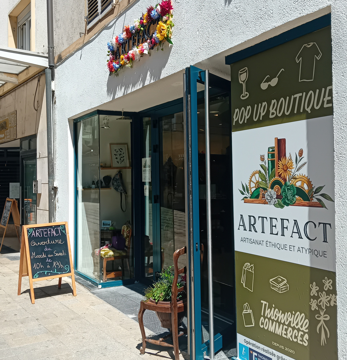 devanture de boutique ephemere artefact a thionville